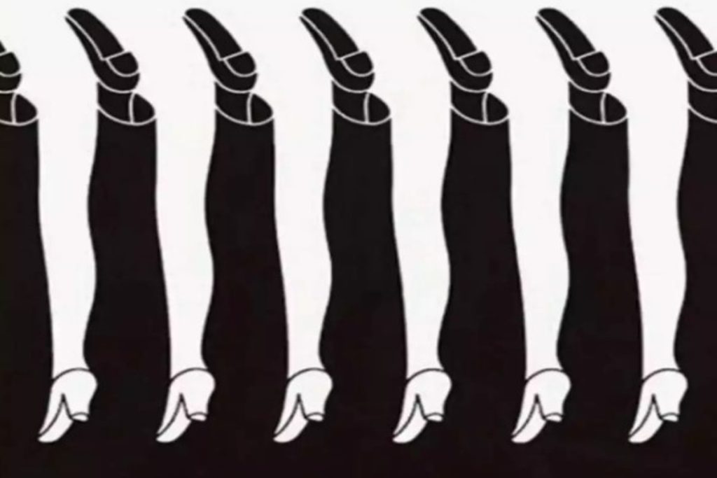 Long-Legged Optical Illusion Determine Your Communication Skills. Which Leg Did You First Notice: Black Or White?