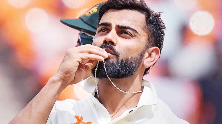 Virat Kohli Kissing His Locket And Looking Up In Sky With Reverence 