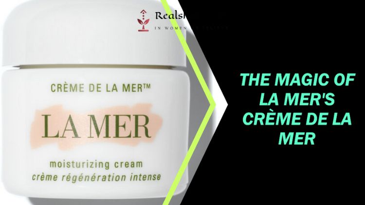 An Image Of A White Jar Of La Mer'S Crème De La Mer, Sitting On A White Surface With A Blue Background. The Jar Has A White Cap And A Label With The La Mer Logo. The Cream Has A Thick, Smooth Texture And Is A Pale, Creamy Color.