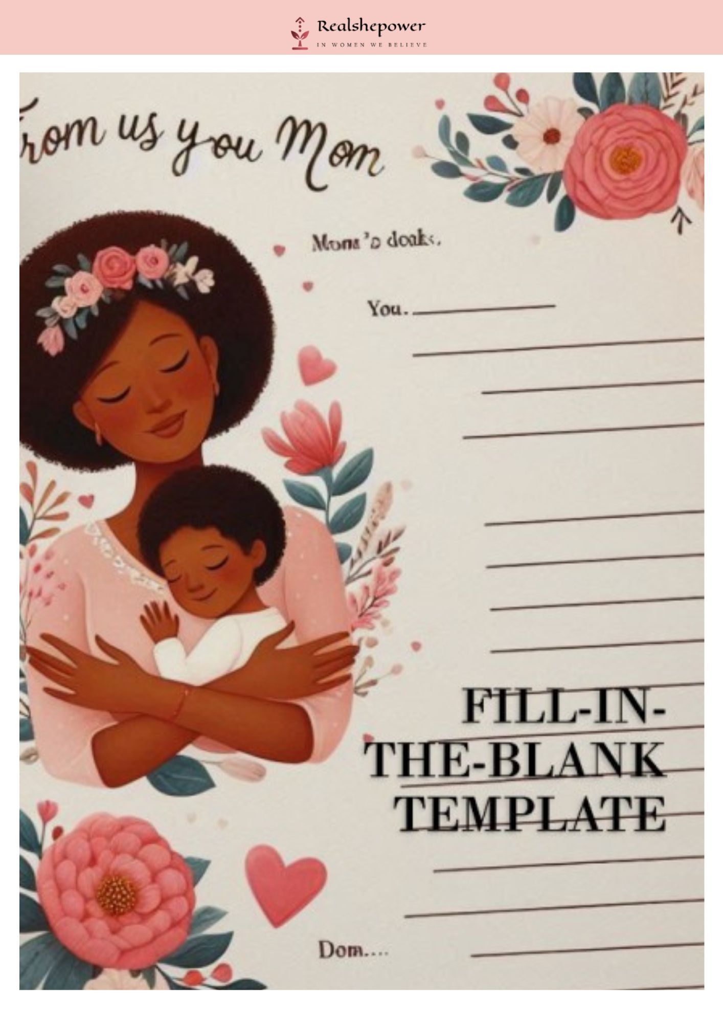 From Us To You, Mom: A Fill-In-The-Blank Love Letter Template To Make Mom'S Day