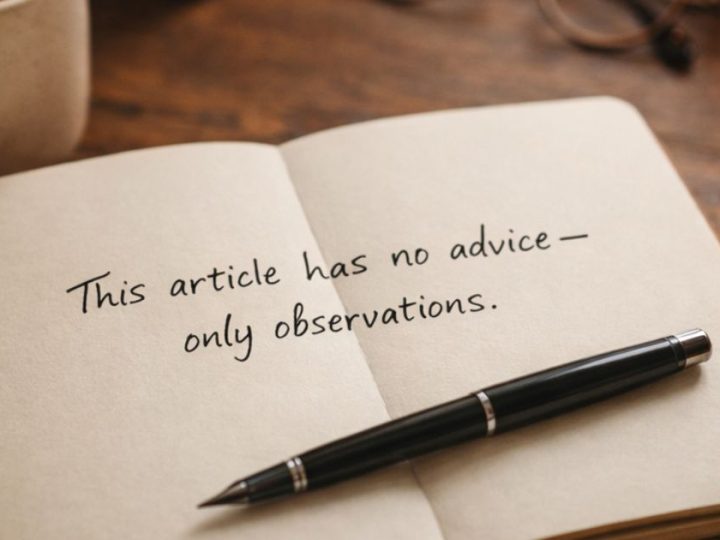 This Article Has No Advice—Only Observations