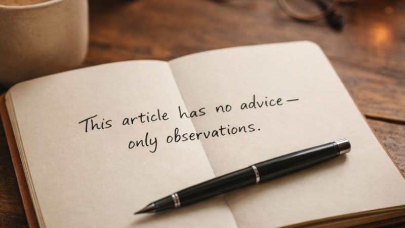 This Article Has No Advice—Only Observations