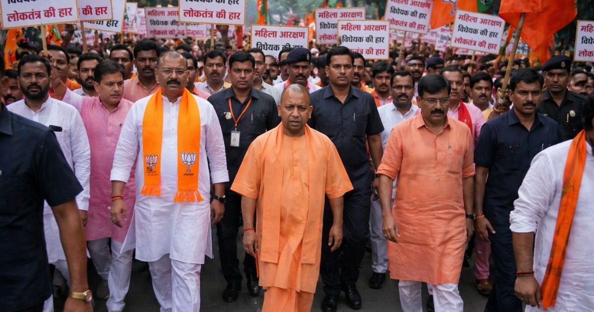 Yogi Adityanath Leads ‘Jan Aakrosh’ March After Women’s Quota Bill Defeat