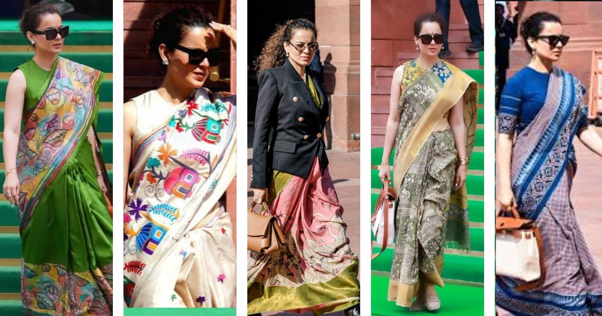Kangana Ranaut Parliament Wardrobe Saree Power Dressing India