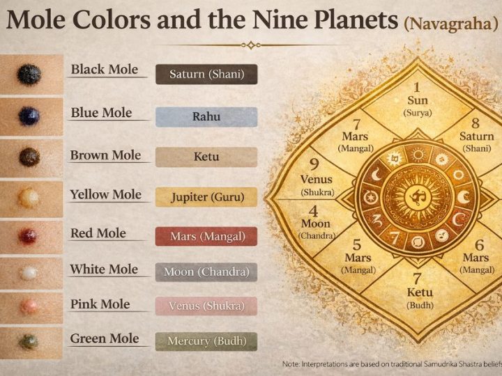 Samudrika Shastra: Mole Colors And The Nine Planets (Navagraha)