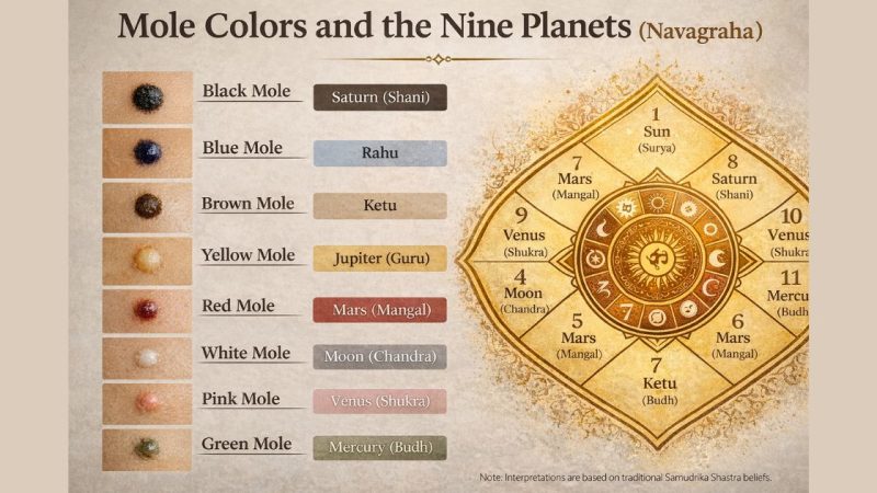 Samudrika Shastra: Mole Colors And The Nine Planets (Navagraha)