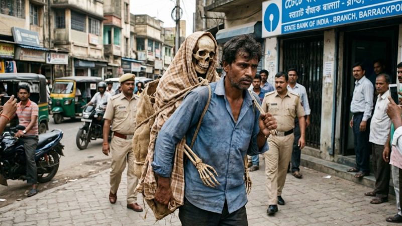 Bizarre News Bengal Man Carries Sister Skeleton To Bank
