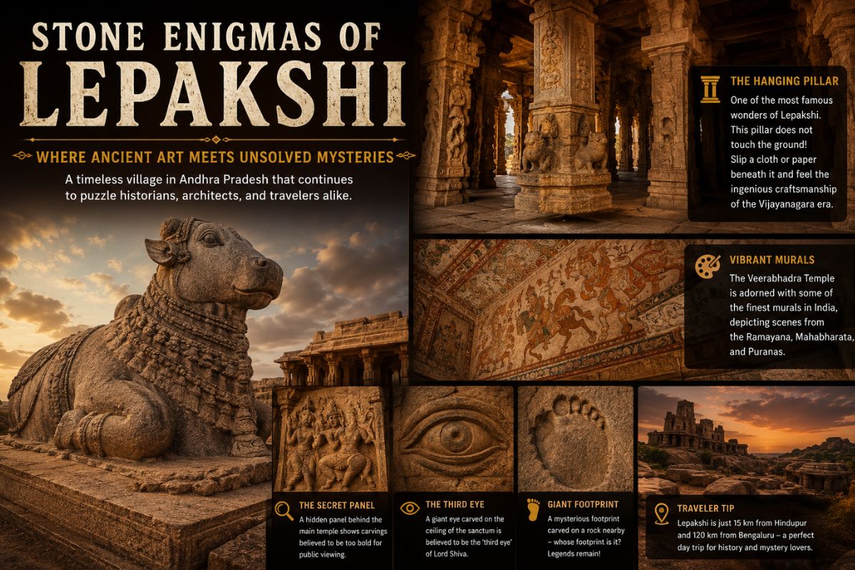 The Stone Enigmas Of Lepakshi: A Complete Guide To India’s Most Fascinating Architectural Mystery