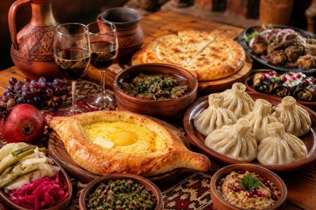 Georgia Did Not Make It Onto Your Radar By Accident. The Complete Women'S Guide To Tbilisi And The Caucasus 4 A Georgian Feast Is More Than A Meal, It Is A Celebration Of Hospitality. From Cheese-Filled Khachapuri And Juicy Khinkali Dumplings To Slow-Cooked Stews, Fresh Herbs, Walnuts, And World-Famous Wines, Every Table Tells A Story Of Centuries-Old Culinary Tradition.
