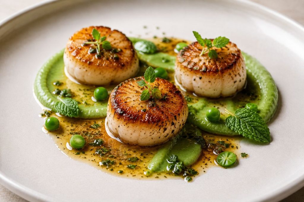 Scallops With Sweet Pea
