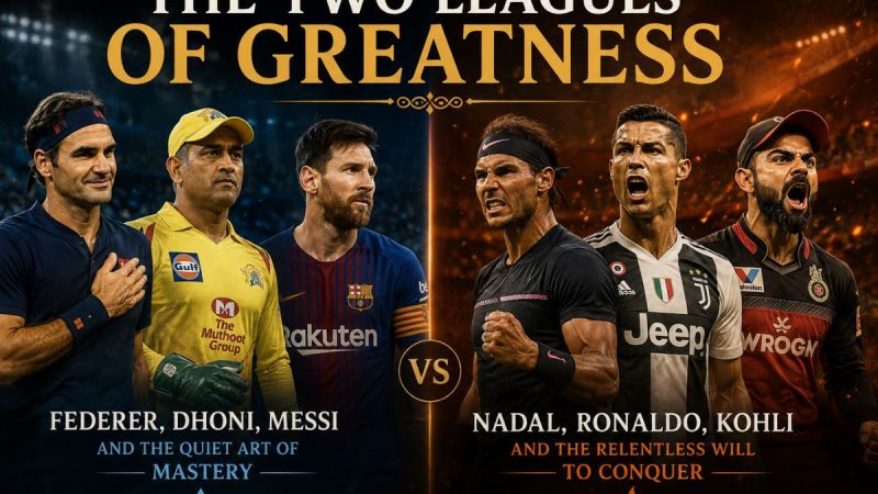 The Two Leagues Of Greatness: Federer, Dhoni, Messi And The Quiet Art Of Mastery Versus Nadal, Ronaldo, Kohli And The Relentless Will To Conquer