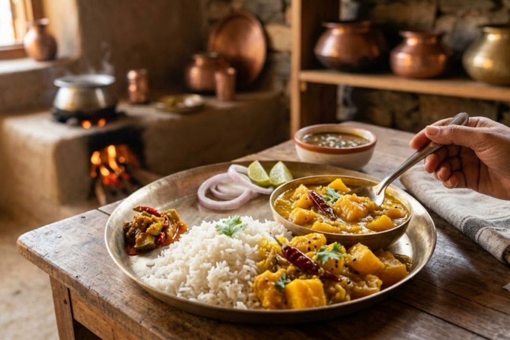 The Culinary Magic Of Chhath Puja: How Thekua, Rasiya, And The Earthen Stove Won Over Global Foodies 4 Kaddu-Bhat