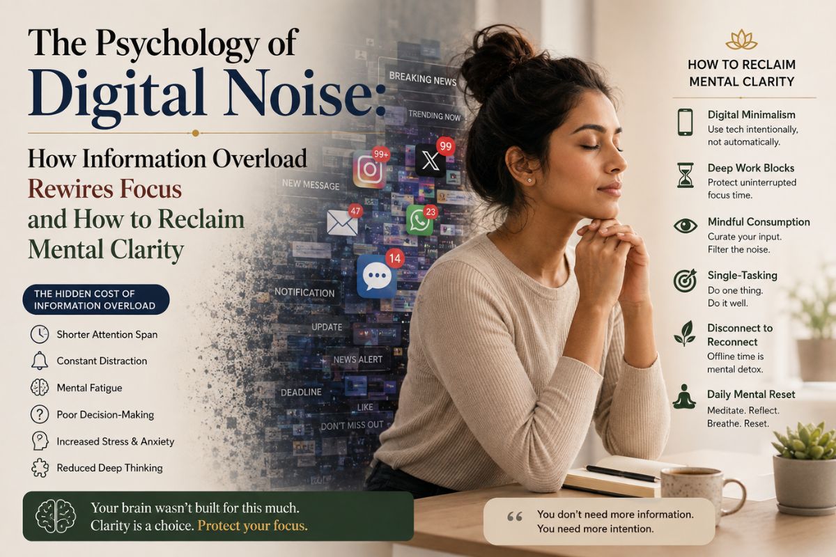 The Psychology Of Digital Noise: How Information Overload Rewires Focus And How To Reclaim Mental Clarity