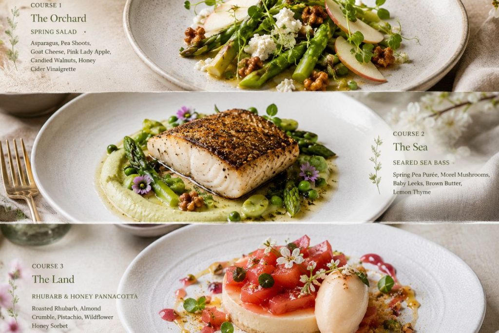 From Orchard To Ocean: A Beautiful Three-Course Spring Feast
