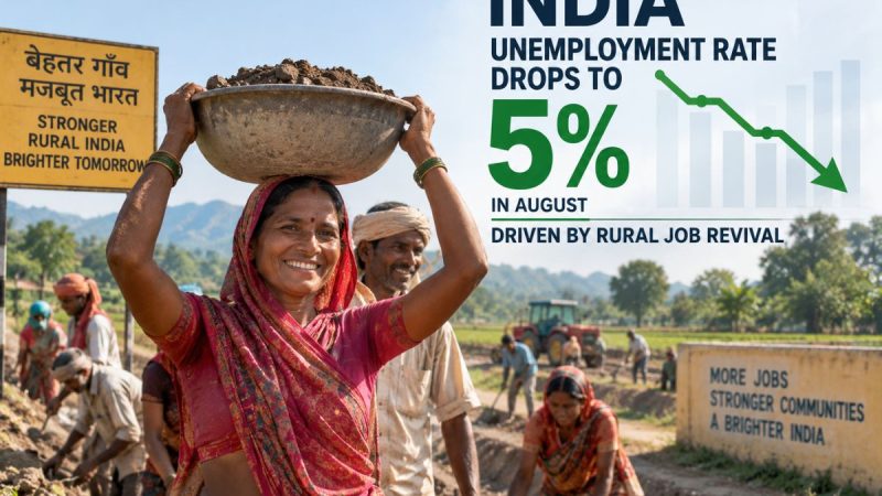 India Unemployment Rate Drops To 5 Percent In August Driven By Rural Job Revival