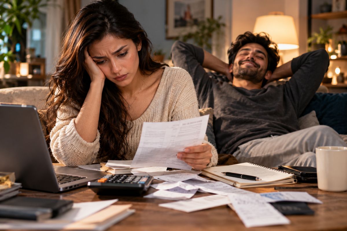 She's paying the bills and he's loving it