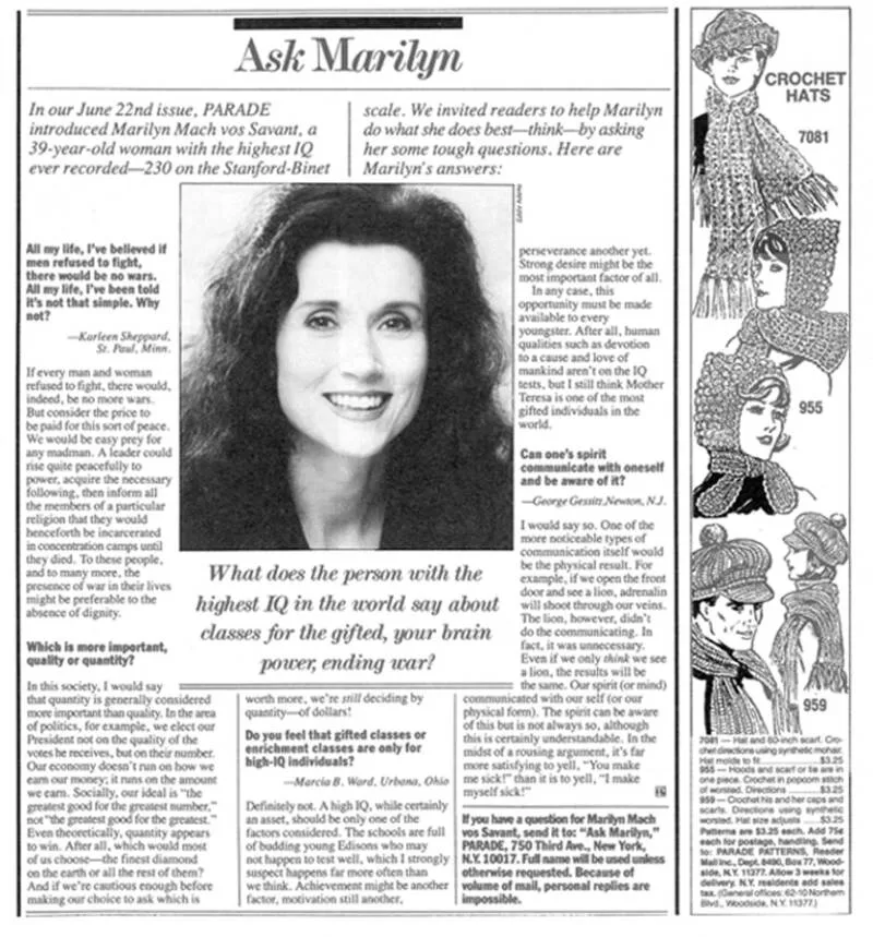 Why Does No One Talk About Marilyn Vos Savant, The Person With The Highest Iq In The World? 2 Marilyn