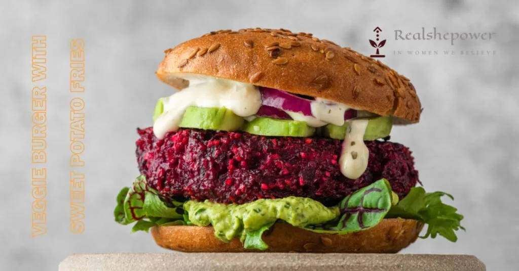 Veggie Burger With Sweet Potato Fries
