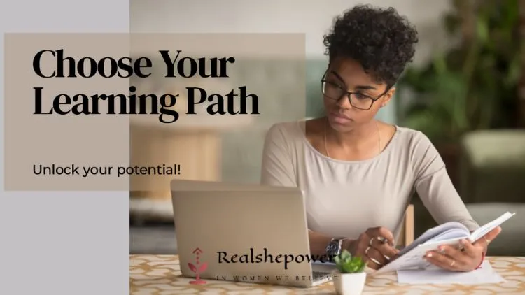 How To Become A Software Developer: A Step-By-Step Guide To Launch Your Career In Tech 2 Image Of A Woman Seems To Be Reading And Learning From The Content On Her Laptop That Could Also Be Seen In The Image. It Has A Bold Black Text Overlay Of &Quot;Choose A Learning Path&Quot;