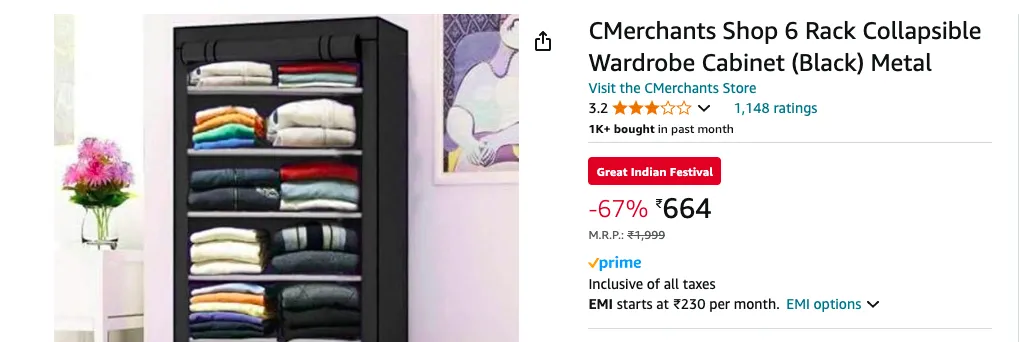Top 5 Best Multipurpose Storage Racks For An Organized And Stylish Home 6 Cmerchants Shop 6 Rack Collapsible Wardrobe