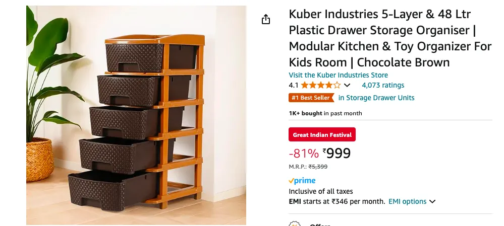 Top 5 Best Multipurpose Storage Racks For An Organized And Stylish Home 4 Kuber Industries 5