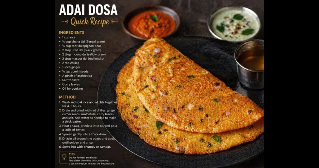 Learn How To Make 'Adai Dosa' A High-Protein South Indian 3 Learn How To Make 'Adai Dosa' A High-Protein South Indian