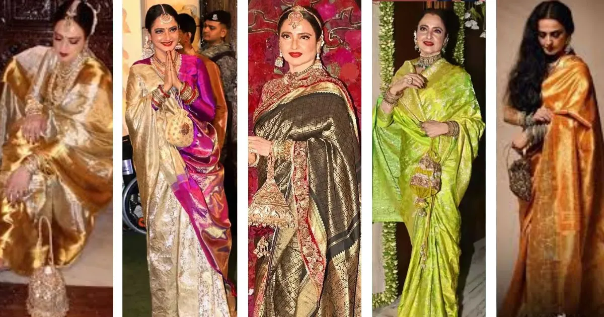Rekha’s Timeless Saree Legacy: How One Woman Turned Indian Ethnic Wear Into Eternal Glamour 1 Rekha’s Timeless Saree Legacy: How One Woman Turned Indian Ethnic Wear Into Eternal Glamour