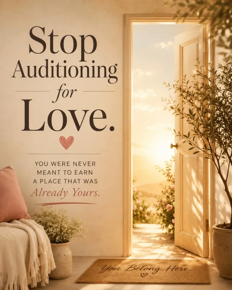 Stop Auditioning For Love. You Were Never Meant To Earn A Place That Was Already Yours. 2 Stop Auditioning For Love. You Were Never Meant To Earn A Place That Was Already Yours.