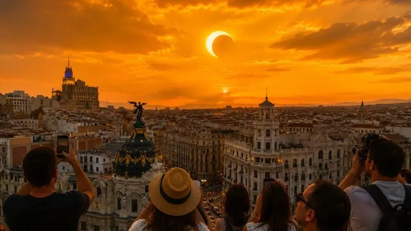 When The Sky Turned Gold: Inside Spain’s Rare Sunset Solar Eclipse