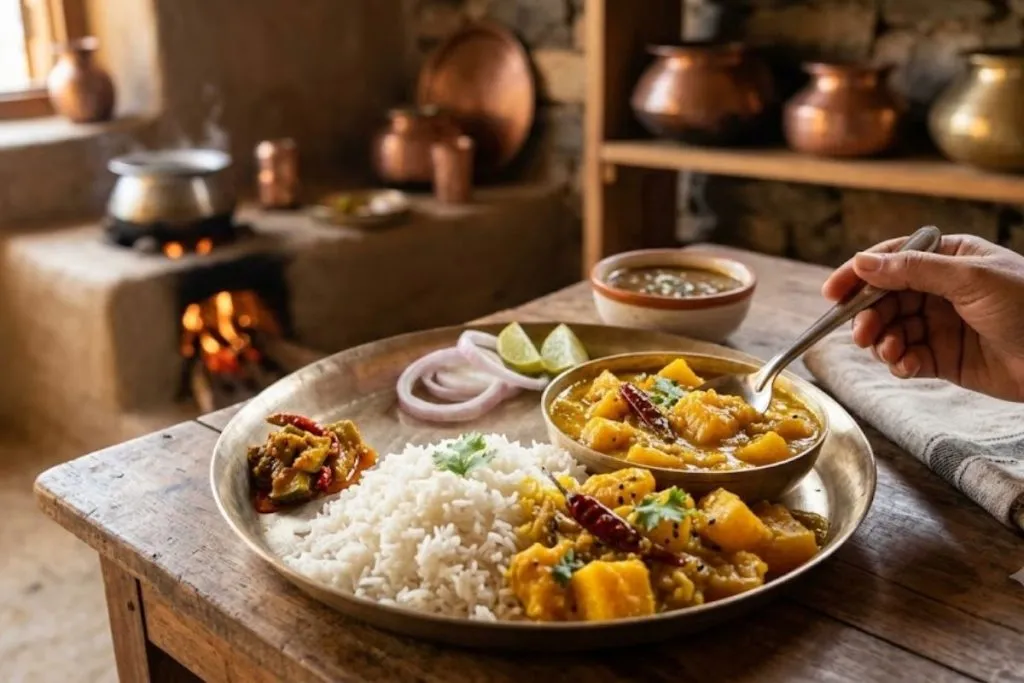 The Culinary Magic Of Chhath Puja: How Thekua, Rasiya, And The Earthen Stove Won Over Global Foodies 4 Kaddu-Bhat