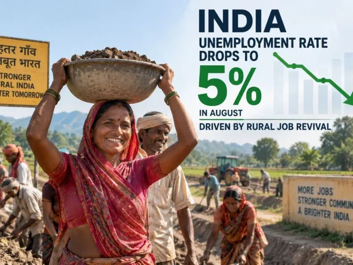 India Unemployment Rate Drops To 5 Percent In August Driven By Rural Job Revival
